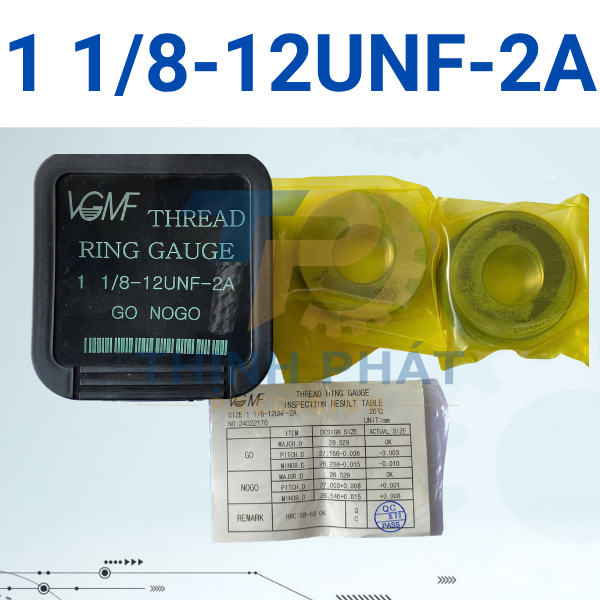 1 18-12UNF-2A Dưỡng kiểm ren ngoài 1 1/8-12UNF-2A – Thread Ring Gauge 1 1/8-12UNF-2A – VGMF