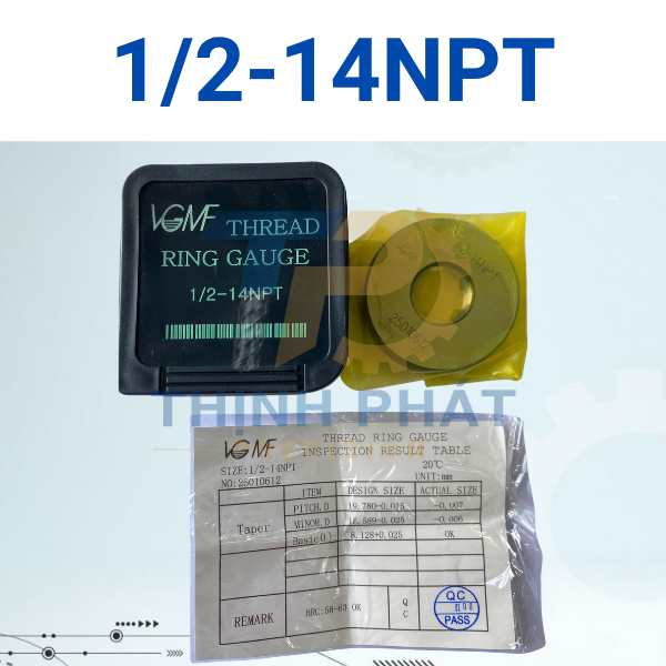 12-14NPT Dưỡng kiểm ren ngoài 1/2-14NPT – Thread Ring Gauge 1/2-14NPT – VGMF