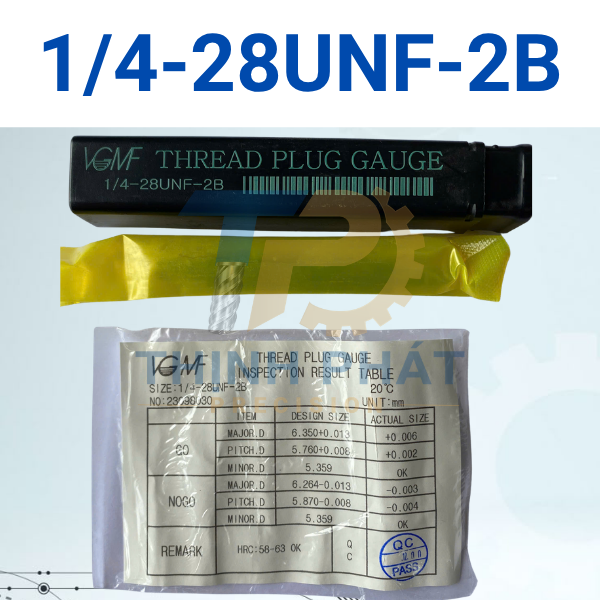 14-28UNF-2B Dưỡng kiểm ren trong 1/4-28UNF-2B – Thread Plug Gauge 1/4-28UNF-2B – VGMF