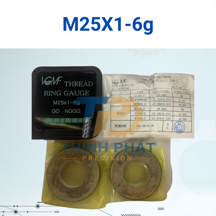 M25X1-6g Dưỡng kiểm ren ngoài M25×1-6g – Thread Ring Gauge M25*1-6g – VGMF