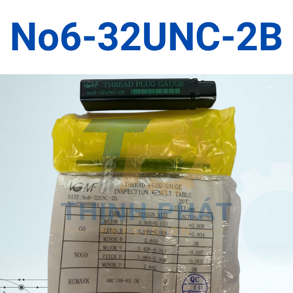 No6-32UNC-2B Dưỡng kiểm ren trong No6-32UNC-2B – Thread Plug Gauge No6-32UNC-2B – VGMF