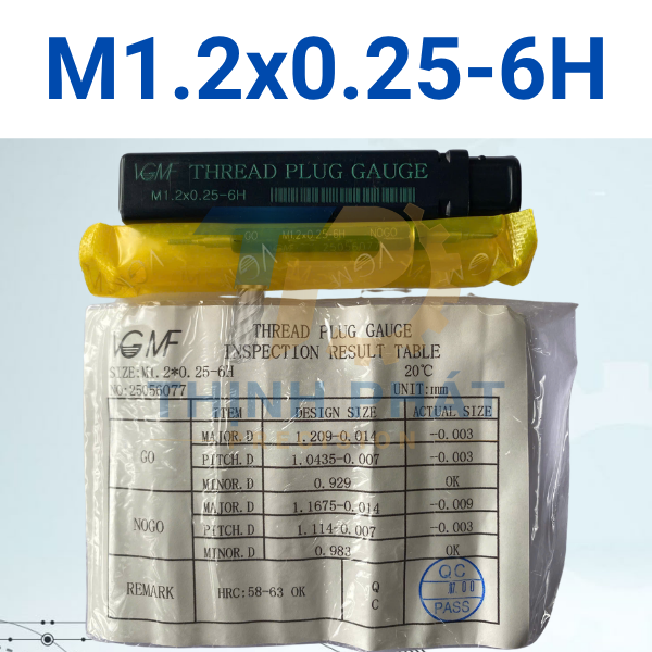 M1.2x0.25-6H Dưỡng kiểm ren trong M1.2×0.25-6H – Thread Plug Gauge M1.2*0.25-6H – VGMF