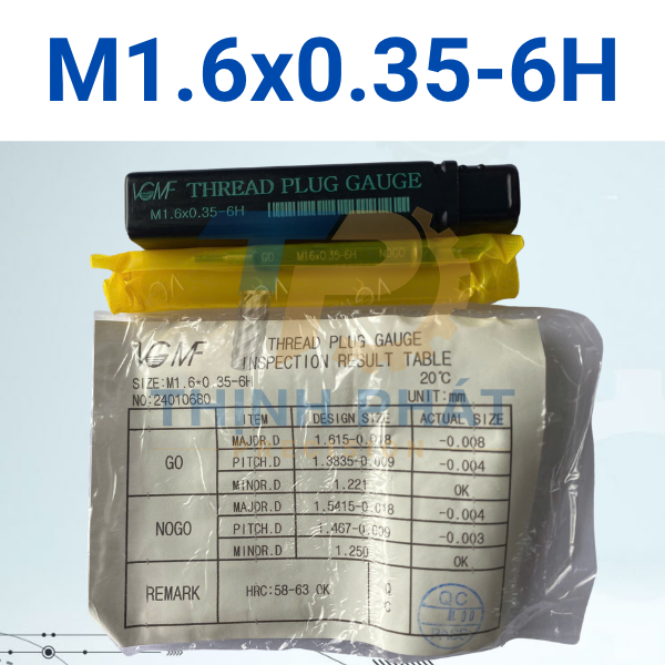 M1.6x0.35-6H Dưỡng kiểm ren trong M1.6×0.35-6H – Thread Plug Gauge M1.6*0.35-6H – VGMF