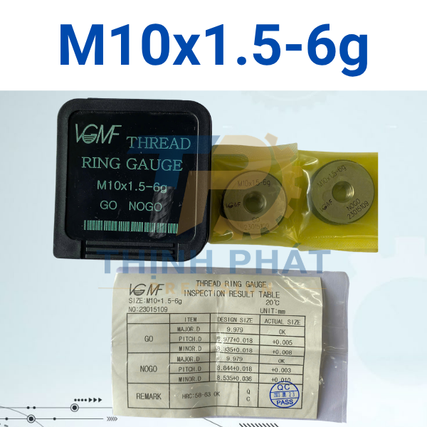 M10X1.5-6g Dưỡng kiểm ren ngoài M10×1.5-6g – Thread Ring Gauge M10*1.5-6g – VGMF