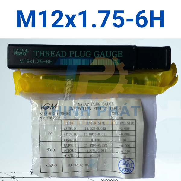 M12X1.75-6H Dưỡng kiểm ren trong M12×1.75-6H – Thread Plug Gauge M12*1.75-6H – VGMF