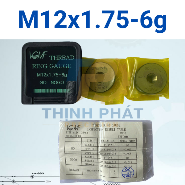 M12X1.75-6g Dưỡng kiểm ren ngoài M12×1.75-6g – Thread Ring Gauge M12*1.75-6g – VGMF
