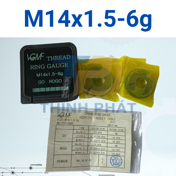 M14X1.5-6g Dưỡng kiểm ren ngoài M14×1.5-6g – Thread Ring Gauge M14*1.5-6g – VGMF