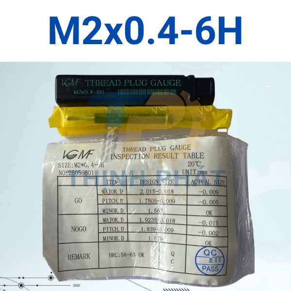 M2x0.4-6H Dưỡng kiểm ren trong M2×0.4-6H – Thread Plug Gauge M2*0.4-6H – VGMF
