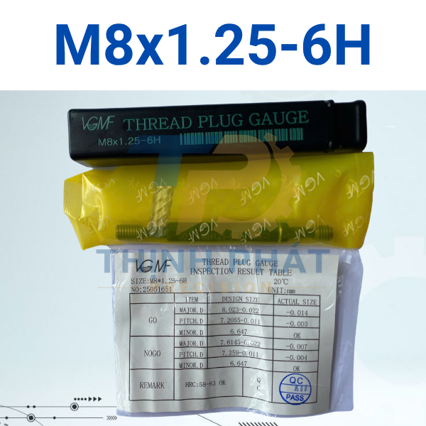 M8X1.25-6H Dưỡng kiểm ren trong M8×1.25-6H – Thread Plug Gauge M8*1.25-6H – VGMF