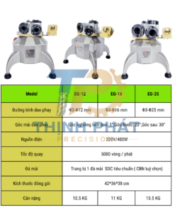 Máy Mài Dao Phay Ngón EG-12, EG-16, EG-25 | Máy Mài Dao CNC Chính Xác Cao